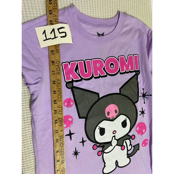 Kuromi Sanrio Kids T-Shirt Size S (3–5) Lavender Graphic Tee Mischief’s - Picture 5 of 8